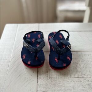 KIDS SIZE 4 Polo by Ralph Lauren Blue and Red Sandals Casual Beachwear